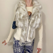 White Faux Fur Vest - Medium