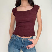 Early 2000s Ruched Milkmaid Top