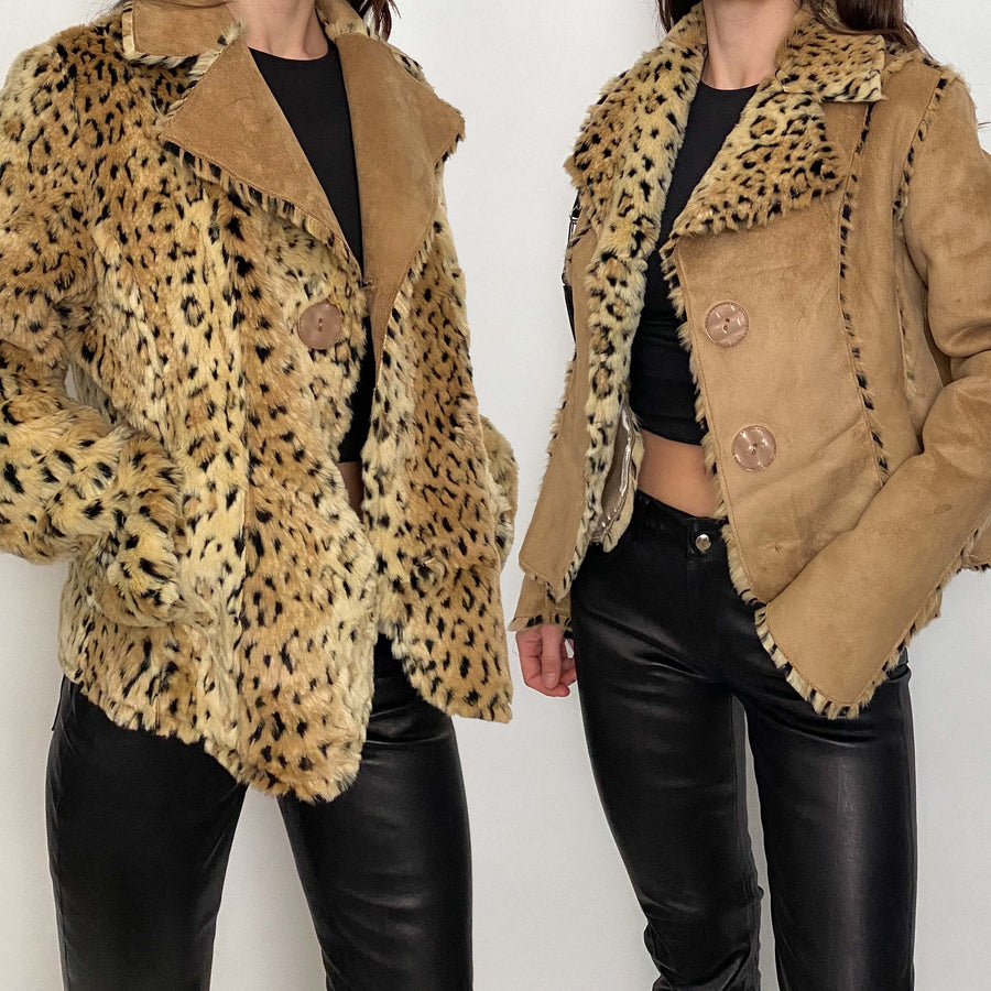 reversible cheetah jacket - medium