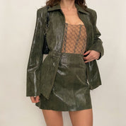 leather snakeskin set - large