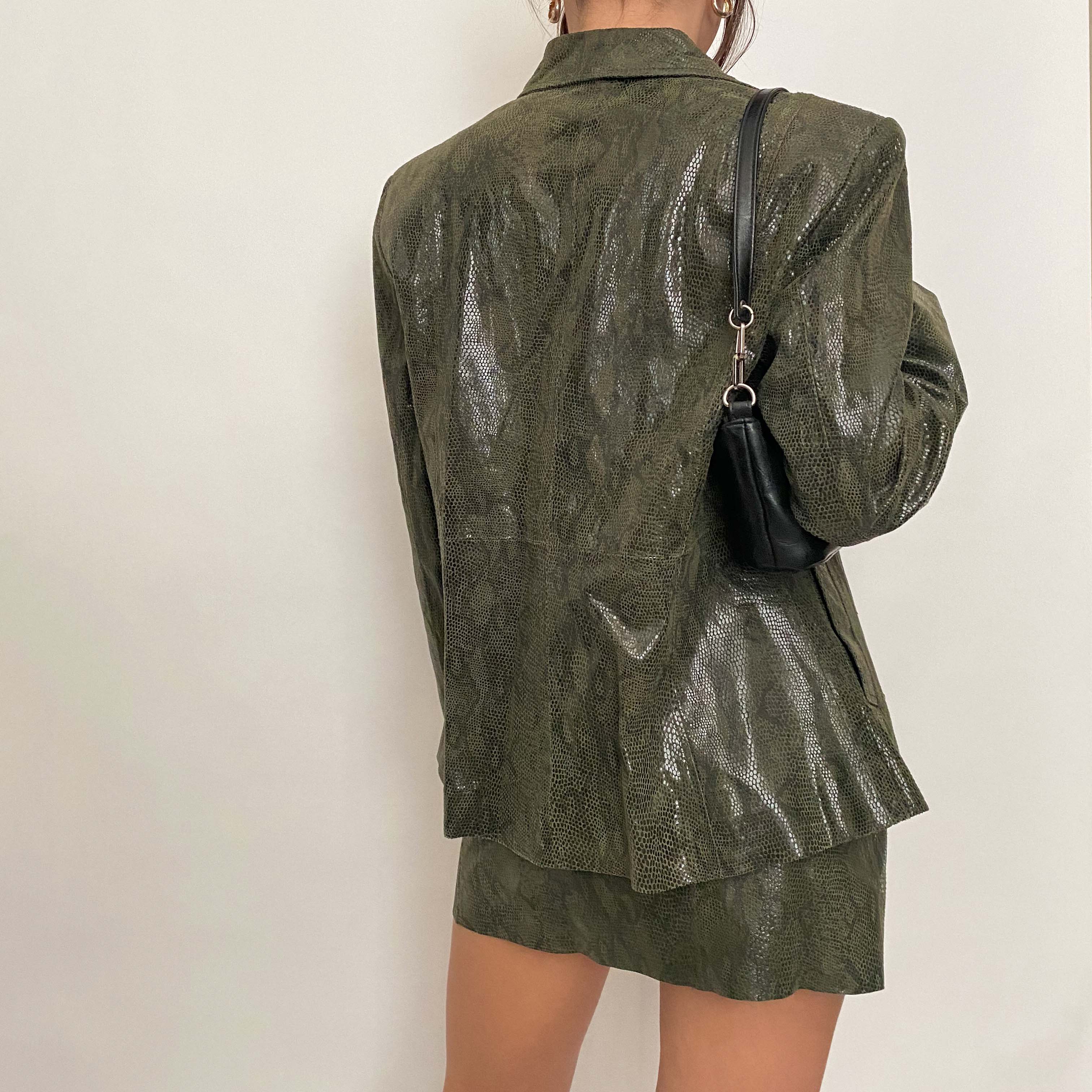 leather snakeskin set - large