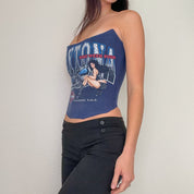 Reworked Navy Pin Up Harley Corset