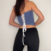 Reworked Blue Barnett Harley Corset