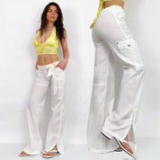 White Italian Cargos - XS