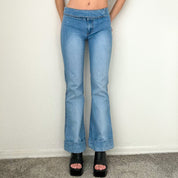 Y2K Wrap Waist Low Rise Flare Jeans