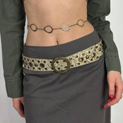 2000s Grommet Hole Leather Belt (S/M)