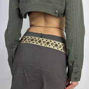2000s Grommet Hole Leather Belt (S/M)