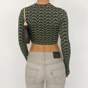 knit cropped chevron top - xs/s