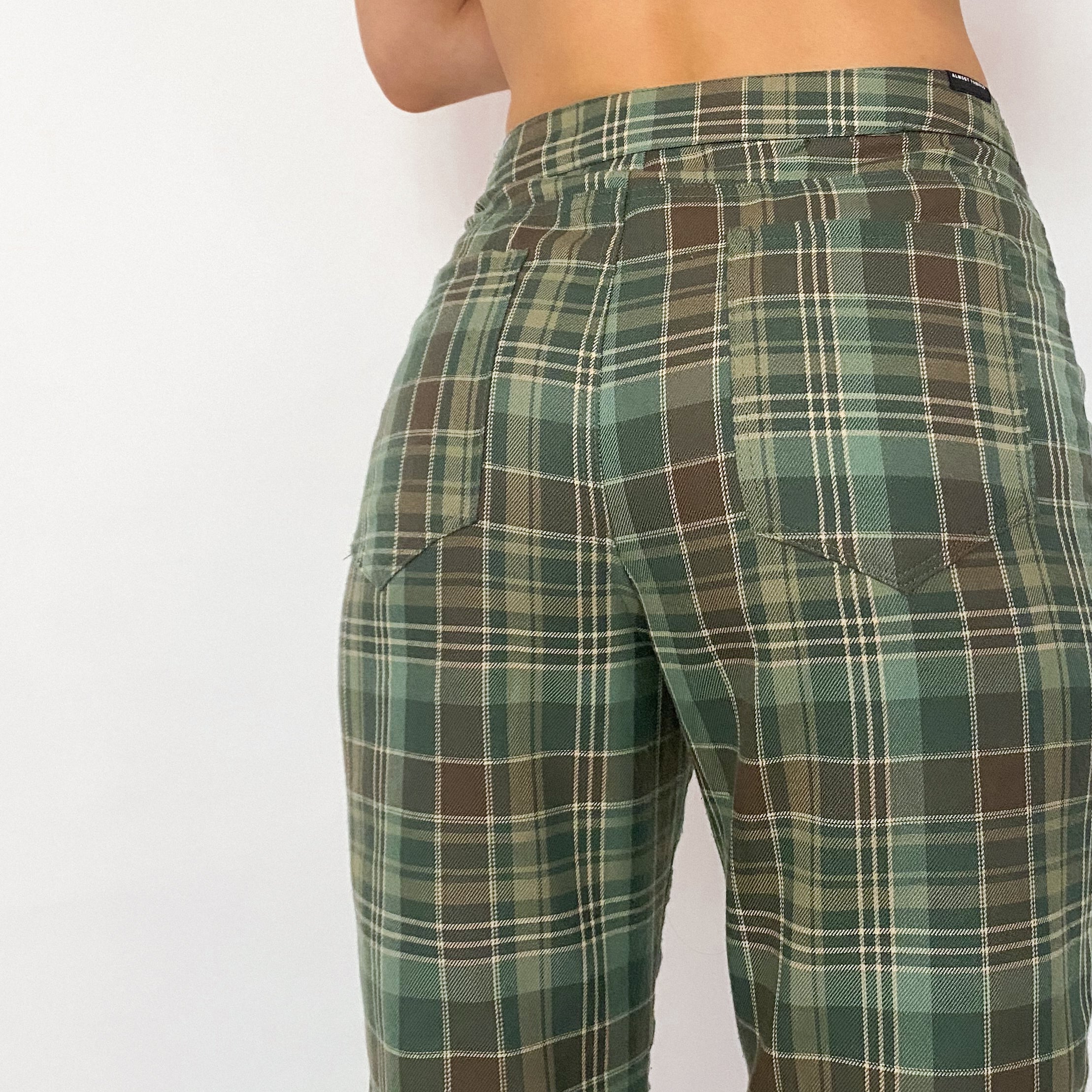 y2k high rise plaid flares - size 5