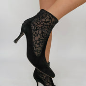 via spiga velvet lace booties - size 8.5