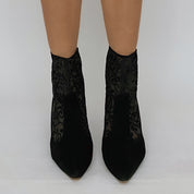 via spiga velvet lace booties - size 8.5
