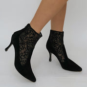 via spiga velvet lace booties - size 8.5