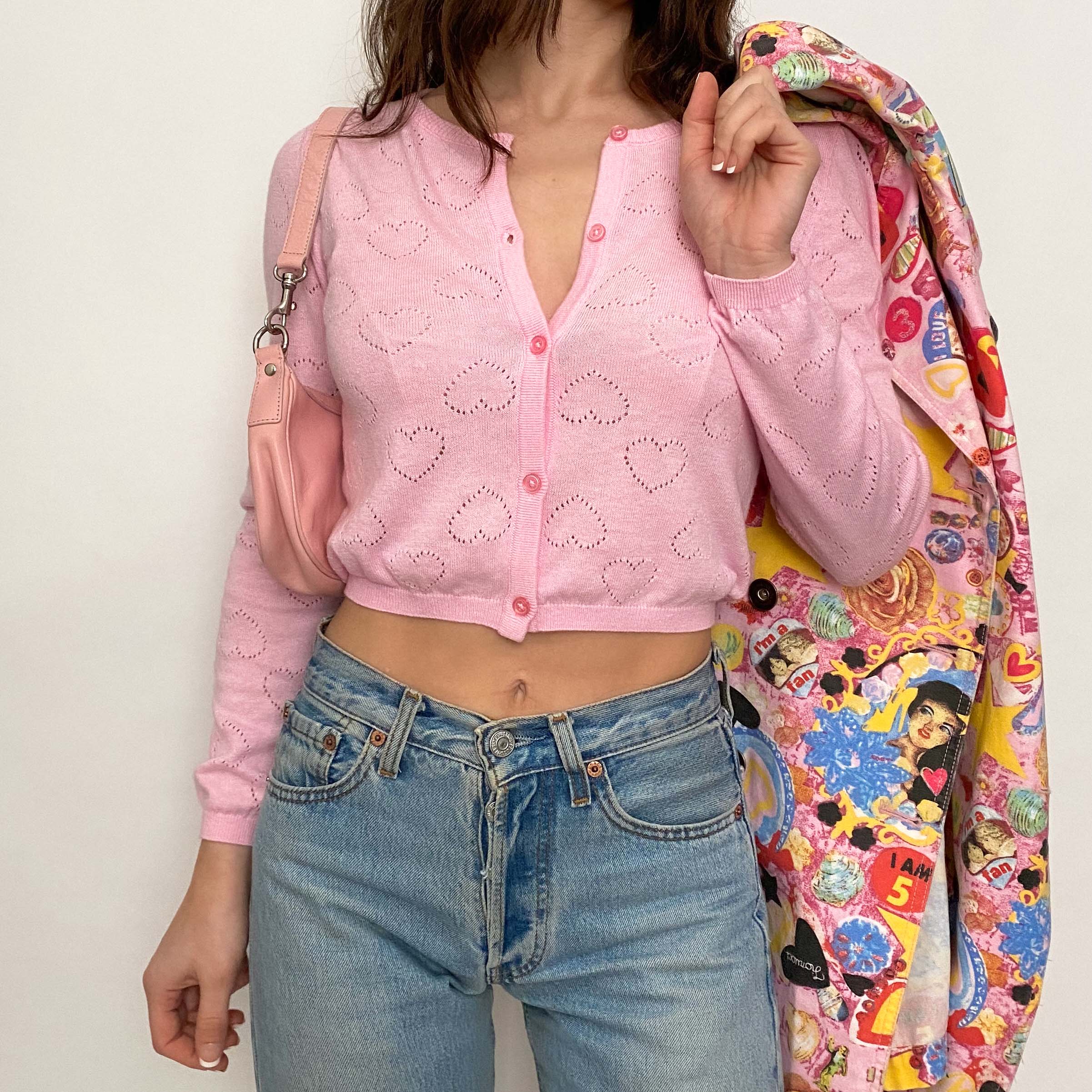 cropped heart cardi - xs