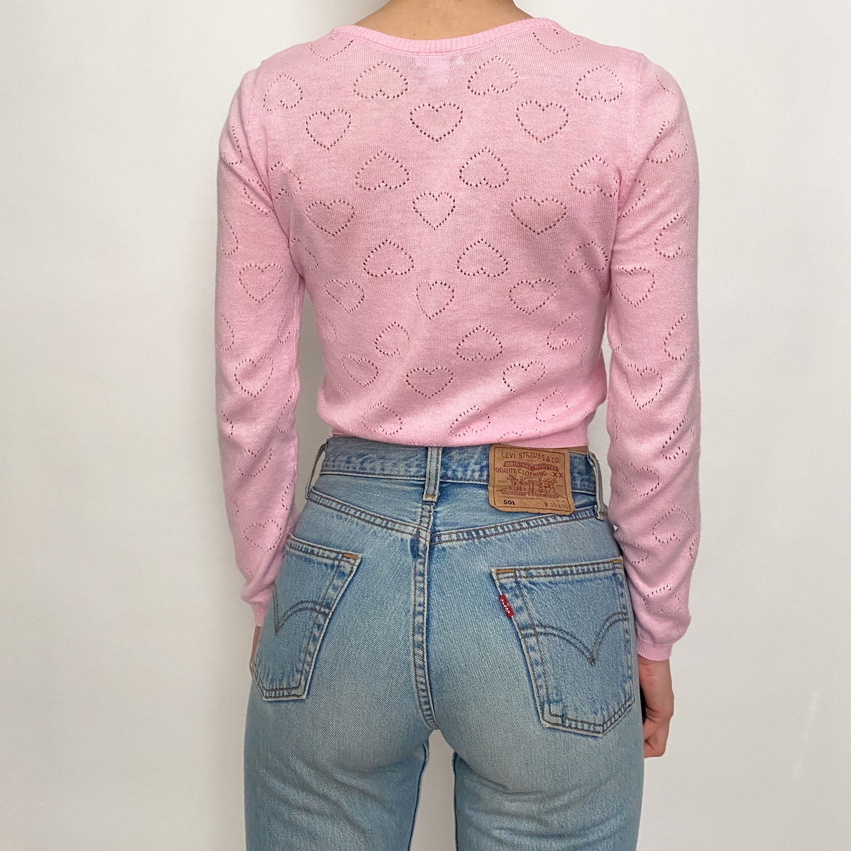 cropped heart cardi - xs