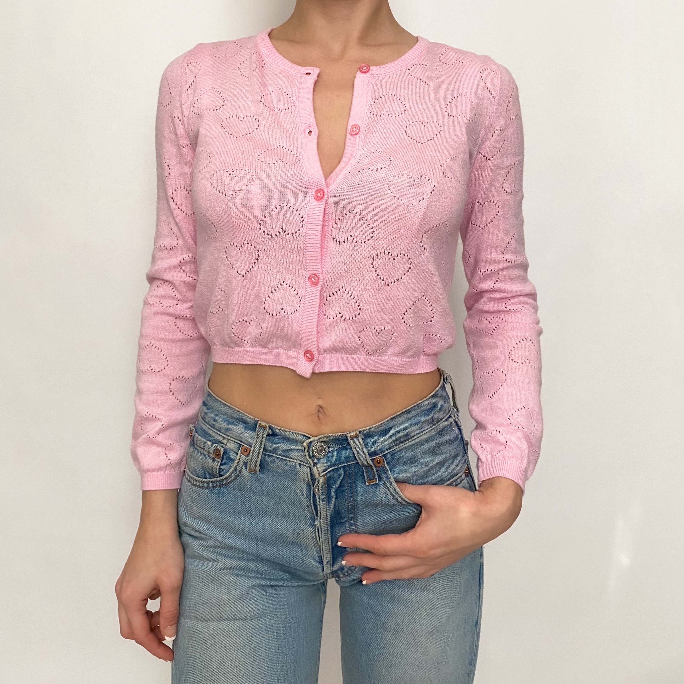 cropped heart cardi - xs