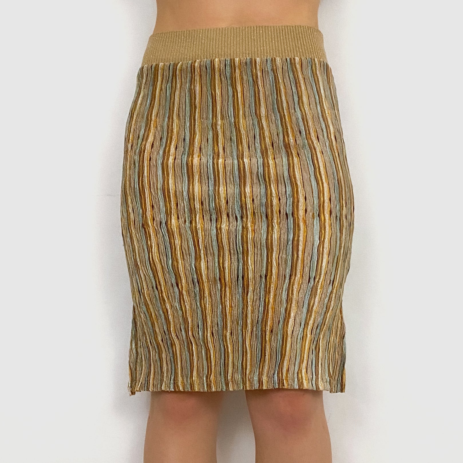 Y2K Knit Knee Length Skirt - XS