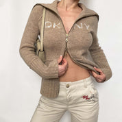 dkny lambswool double zip - medium