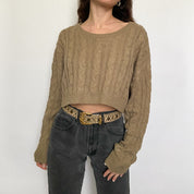 cropped cable knit - large