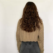 cropped cable knit - large