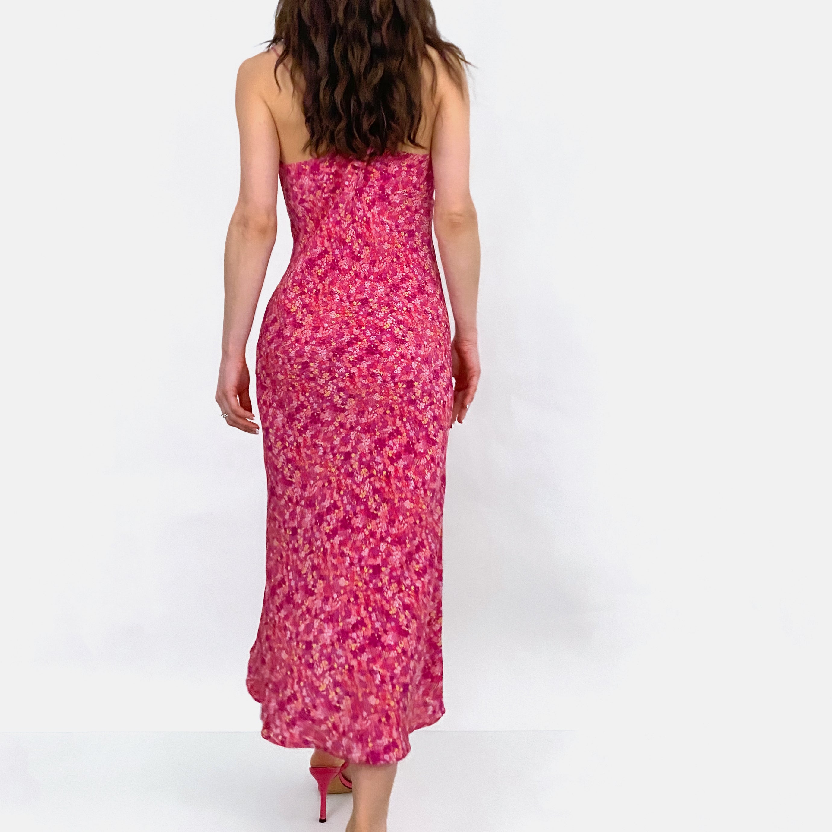 Y2K Pink Ditsy Floral Dress - Medium