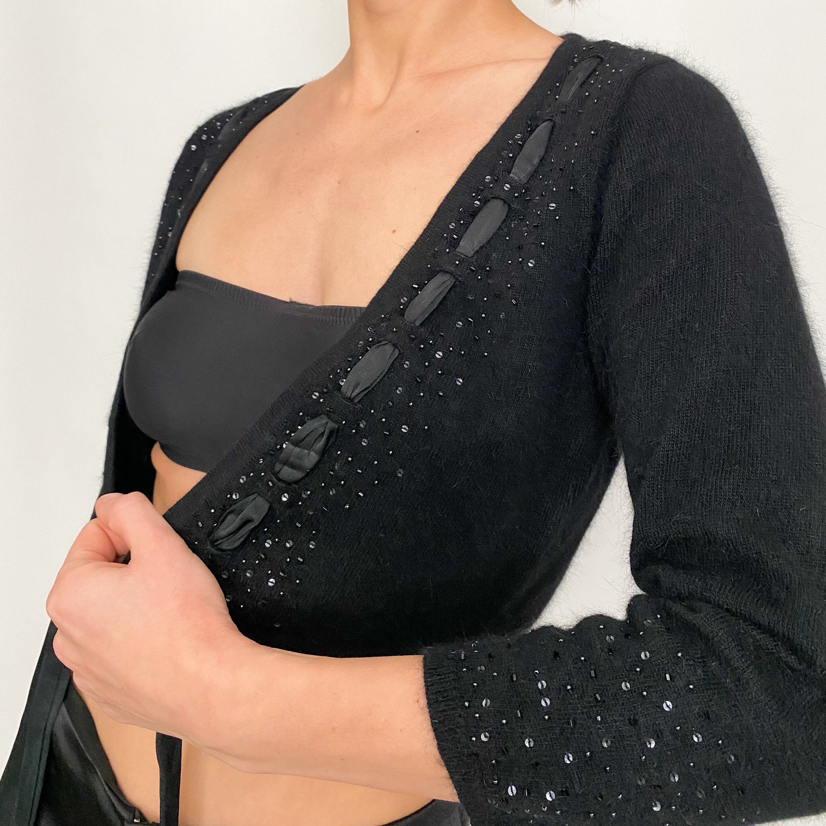 tie front party cardi - medium