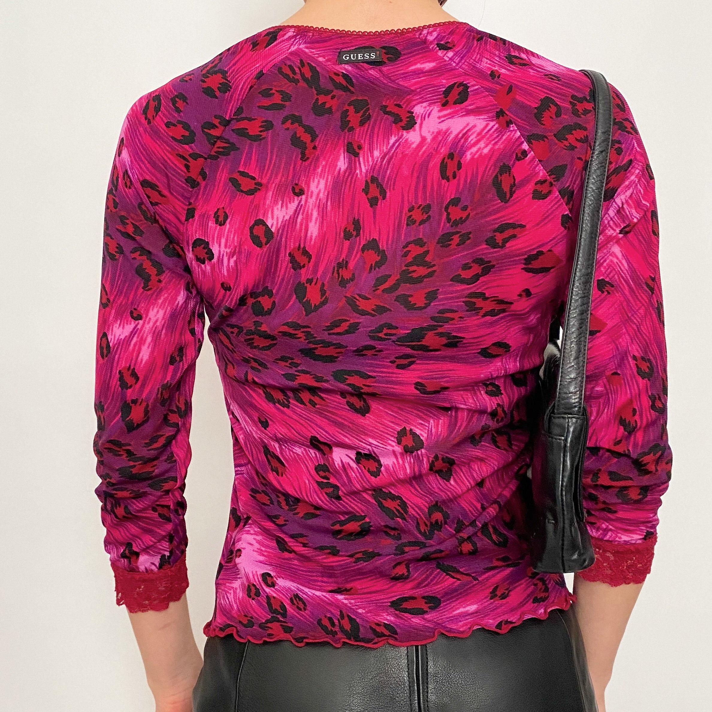 guess leopard mesh - small