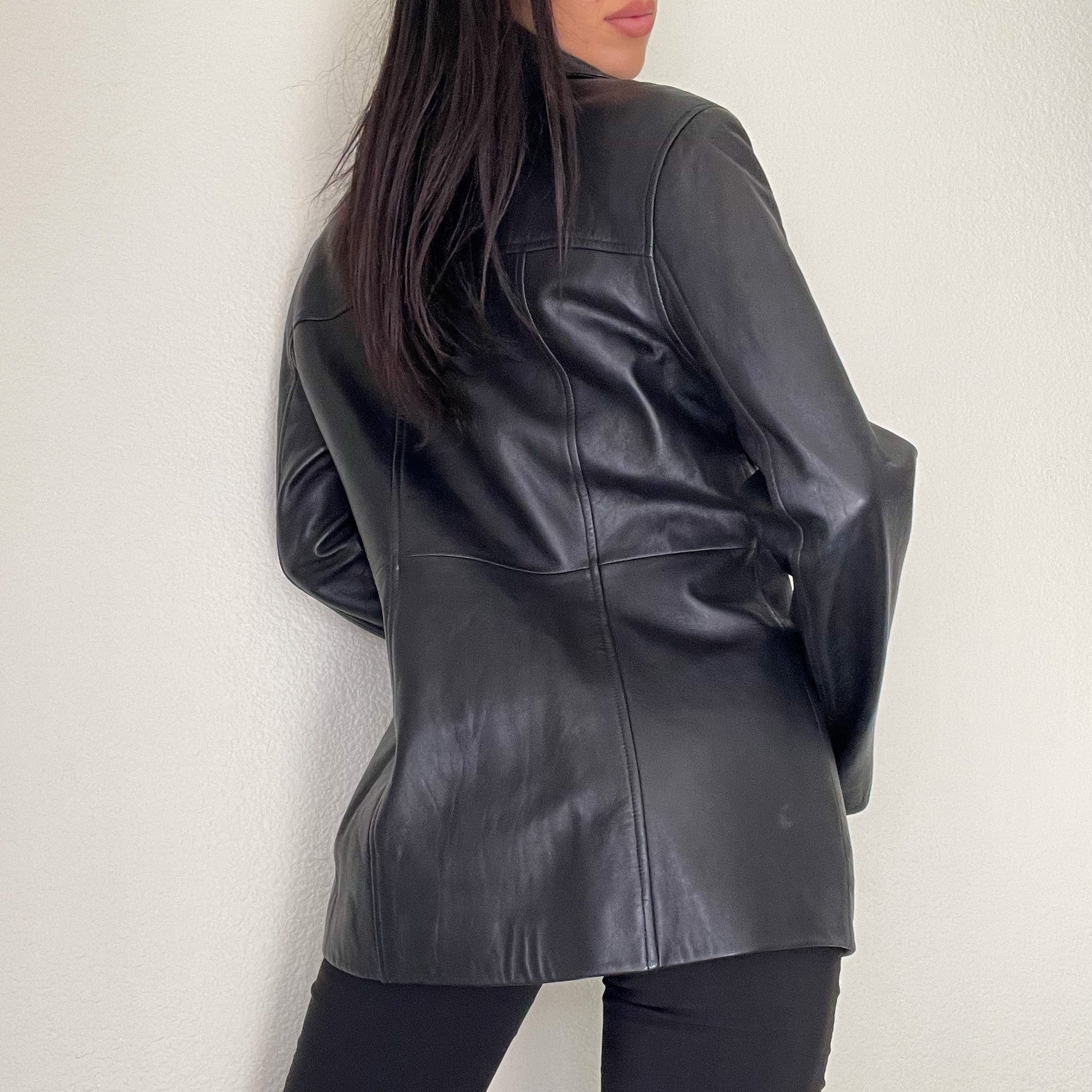 Black Nine West 2000s Leather Jacket – Holy Thrift