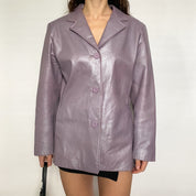 lavender leather blazer - large