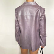 lavender leather blazer - large