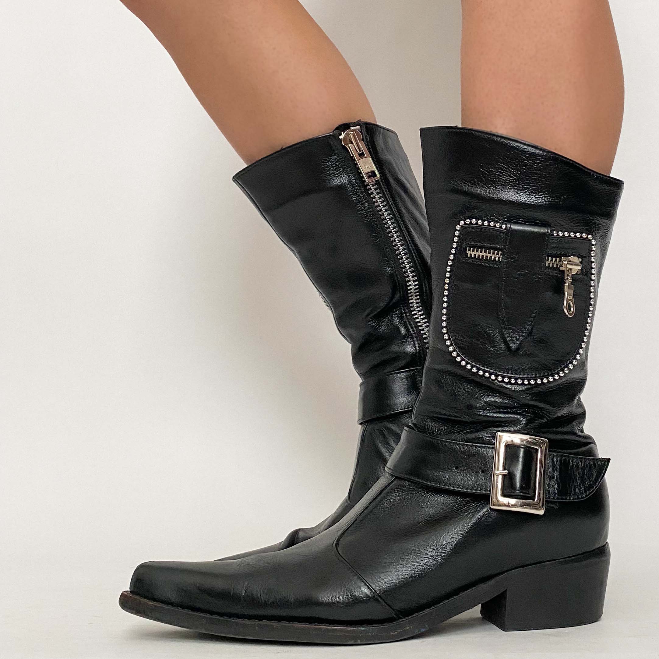 leather zipper boot - size 40/10
