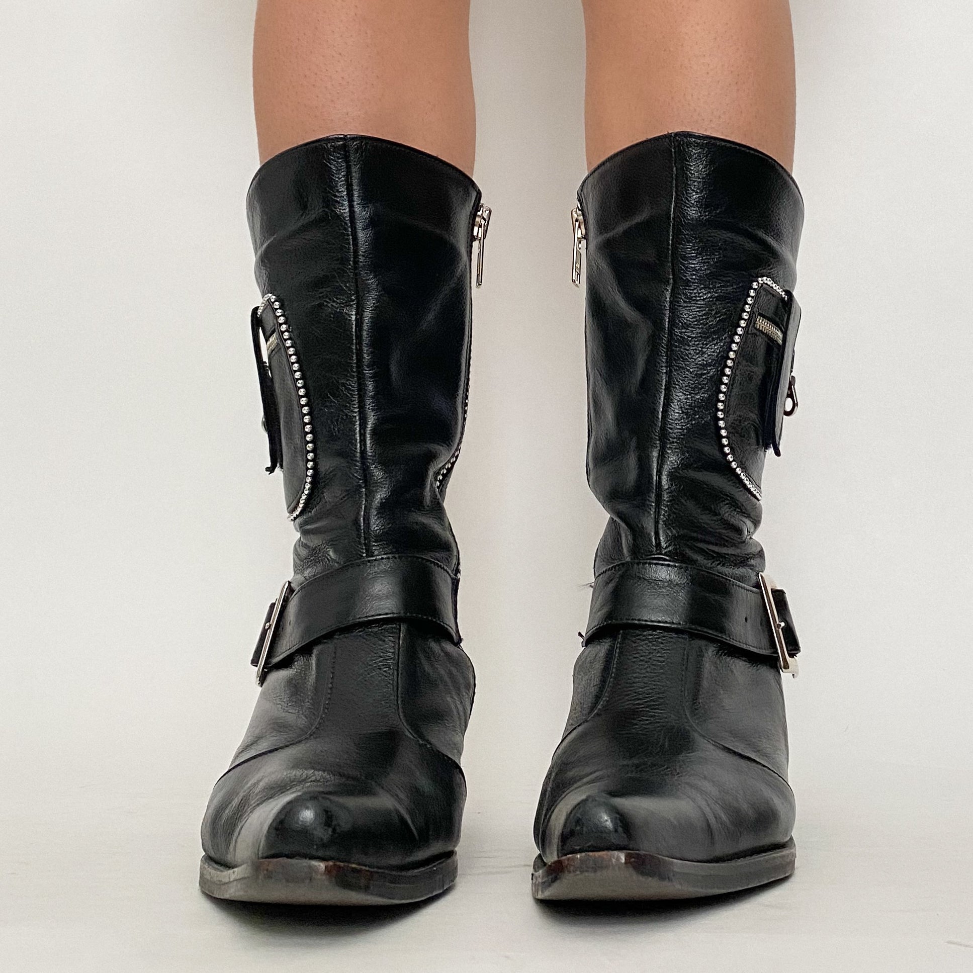 leather zipper boot - size 40/10