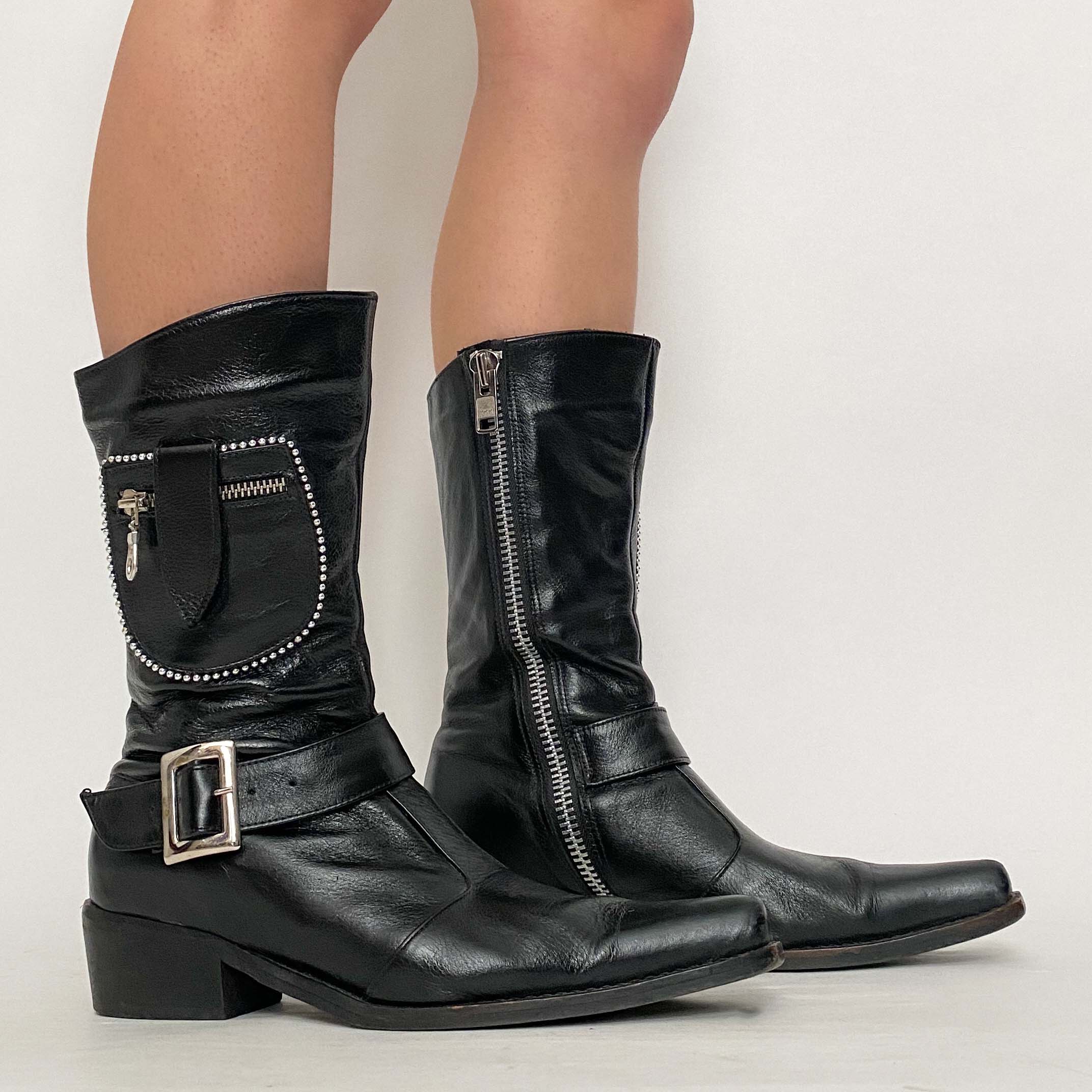 leather zipper boot - size 40/10