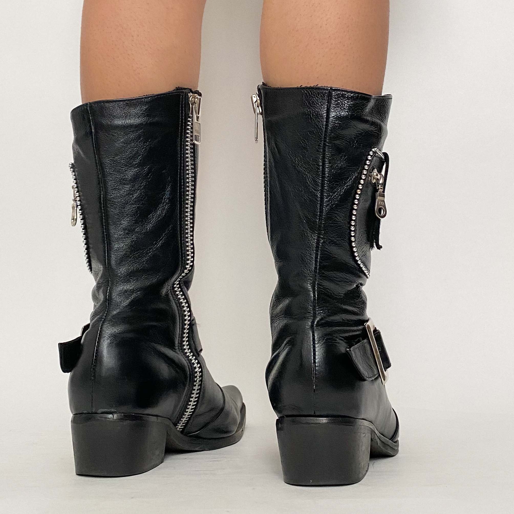 leather zipper boot - size 40/10