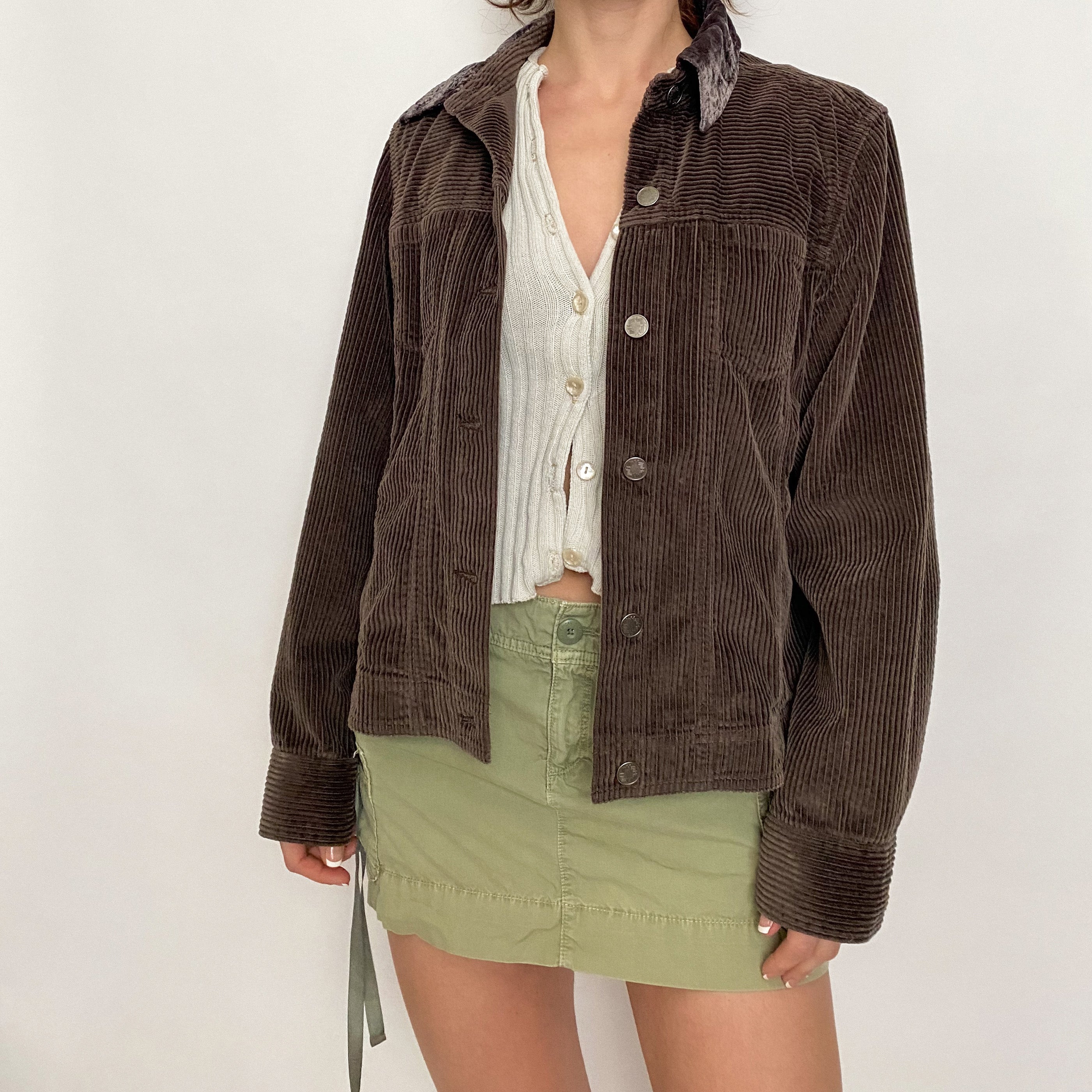 corduroy and velvet button down - medium
