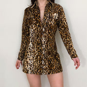 Vintage Velvet Leopard Mini Dress