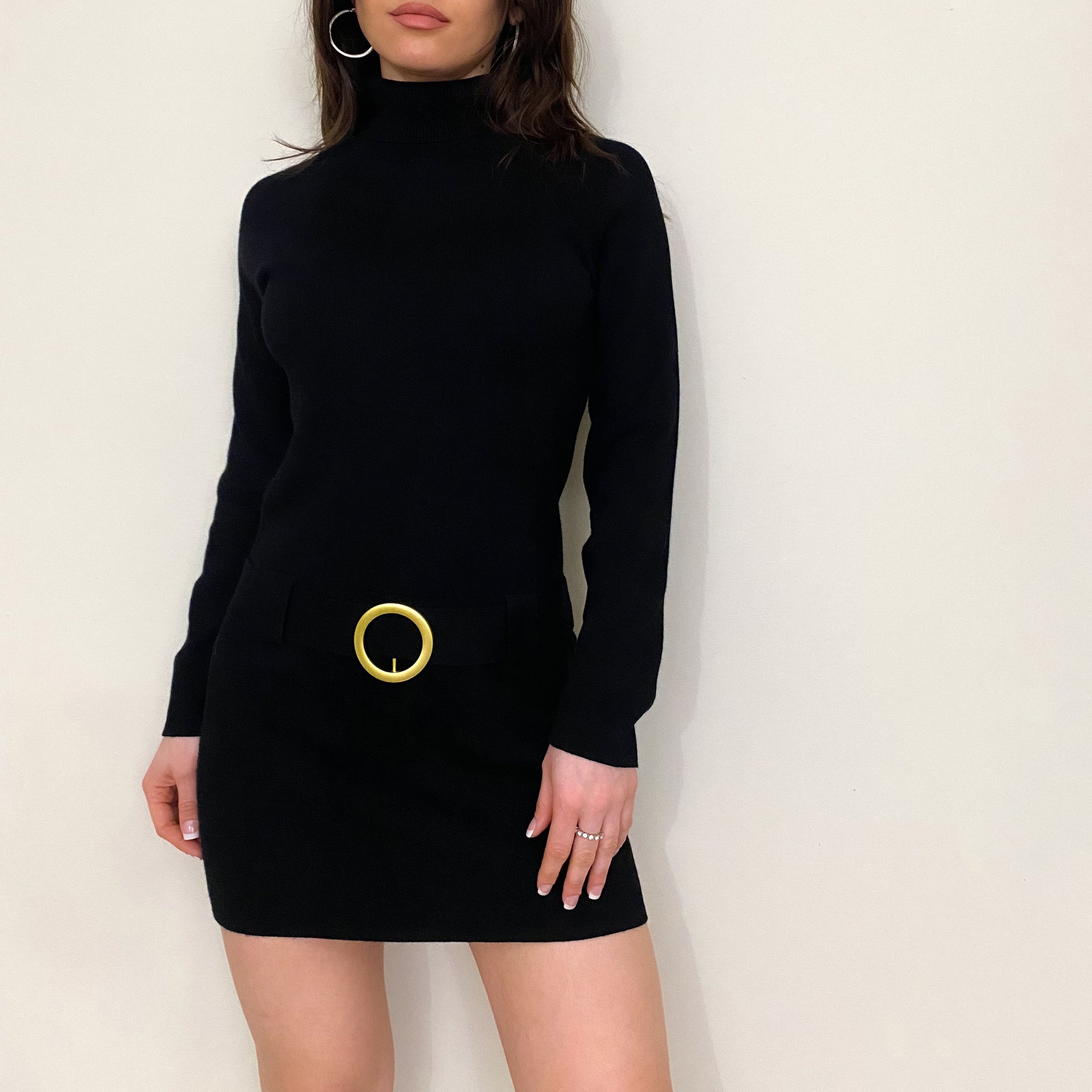 Black Turtleneck Sweater Mini Dress Holy Thrift Black Turtleneck Sweater Mini Dress Holy Thrift