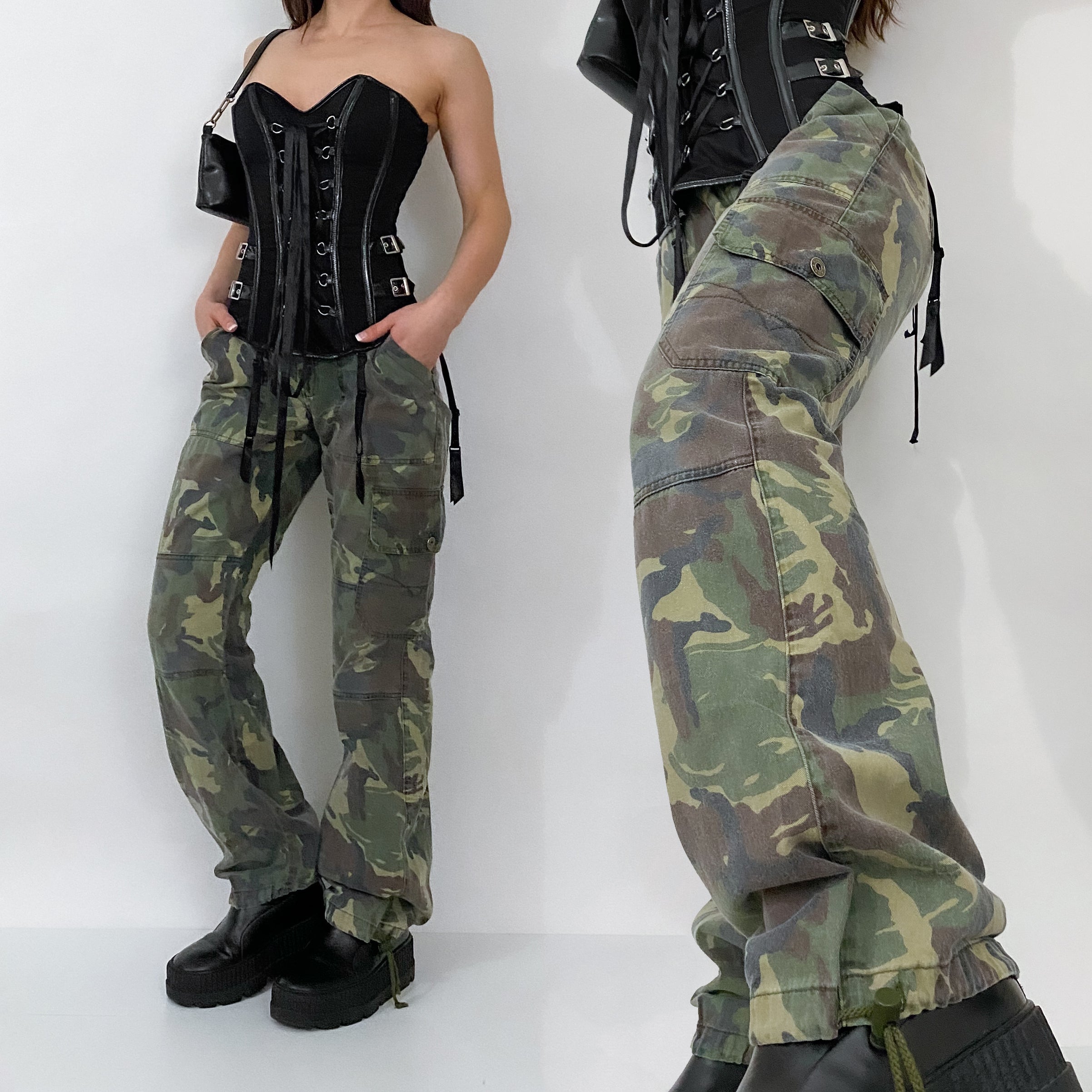 Y2K Zana Di Camo Cargos