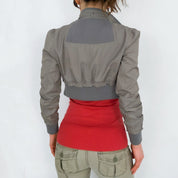 Cropped Gray Zip Up - XS