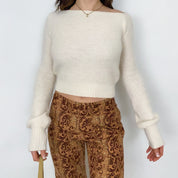 Vintage White Cropped Sweater