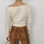 Vintage White Cropped Sweater
