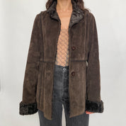 suede and faux fur jacket - medium
