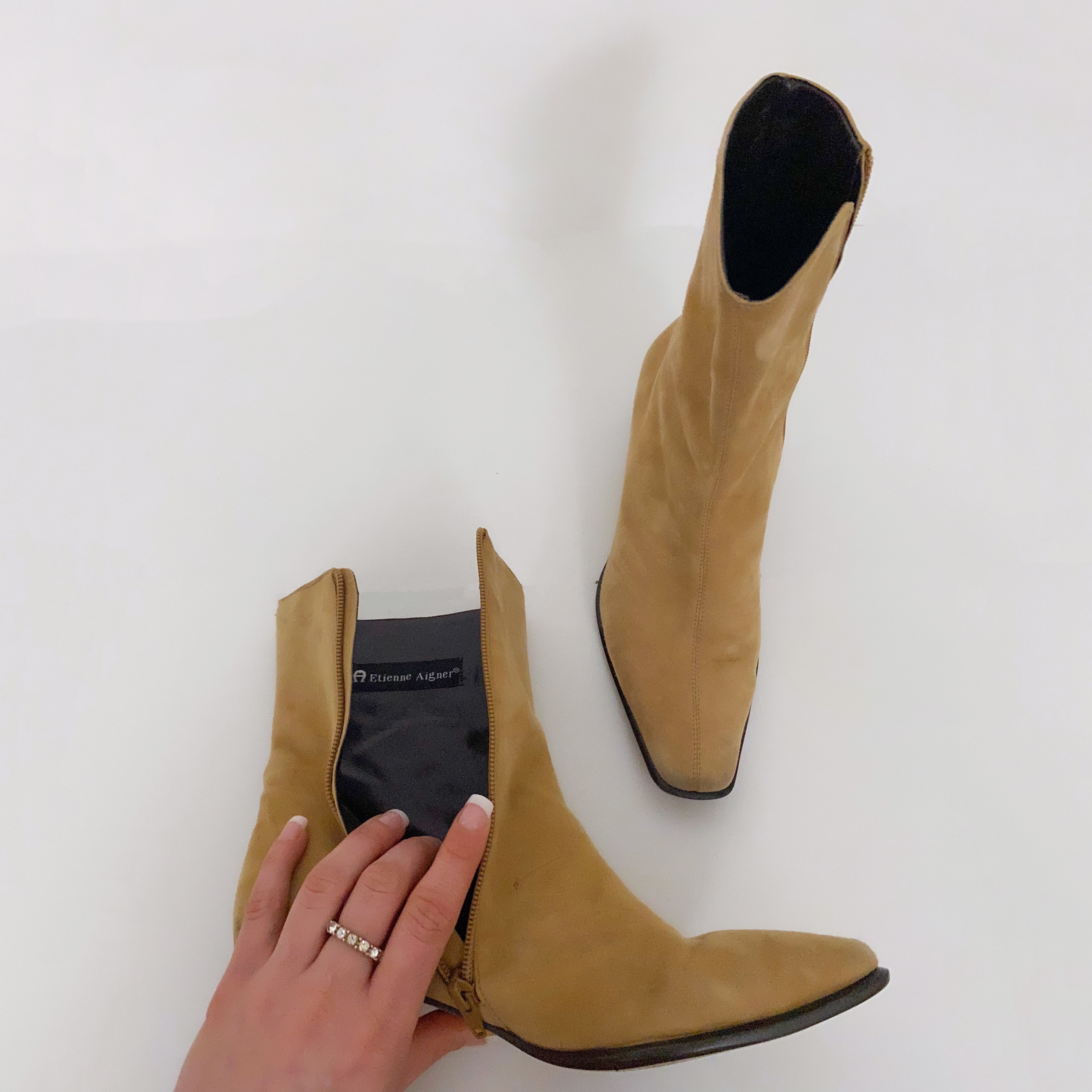 Vintage Tan Suede Boots