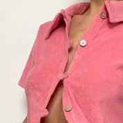terry cloth button down - small
