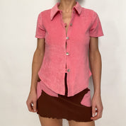 terry cloth button down - small