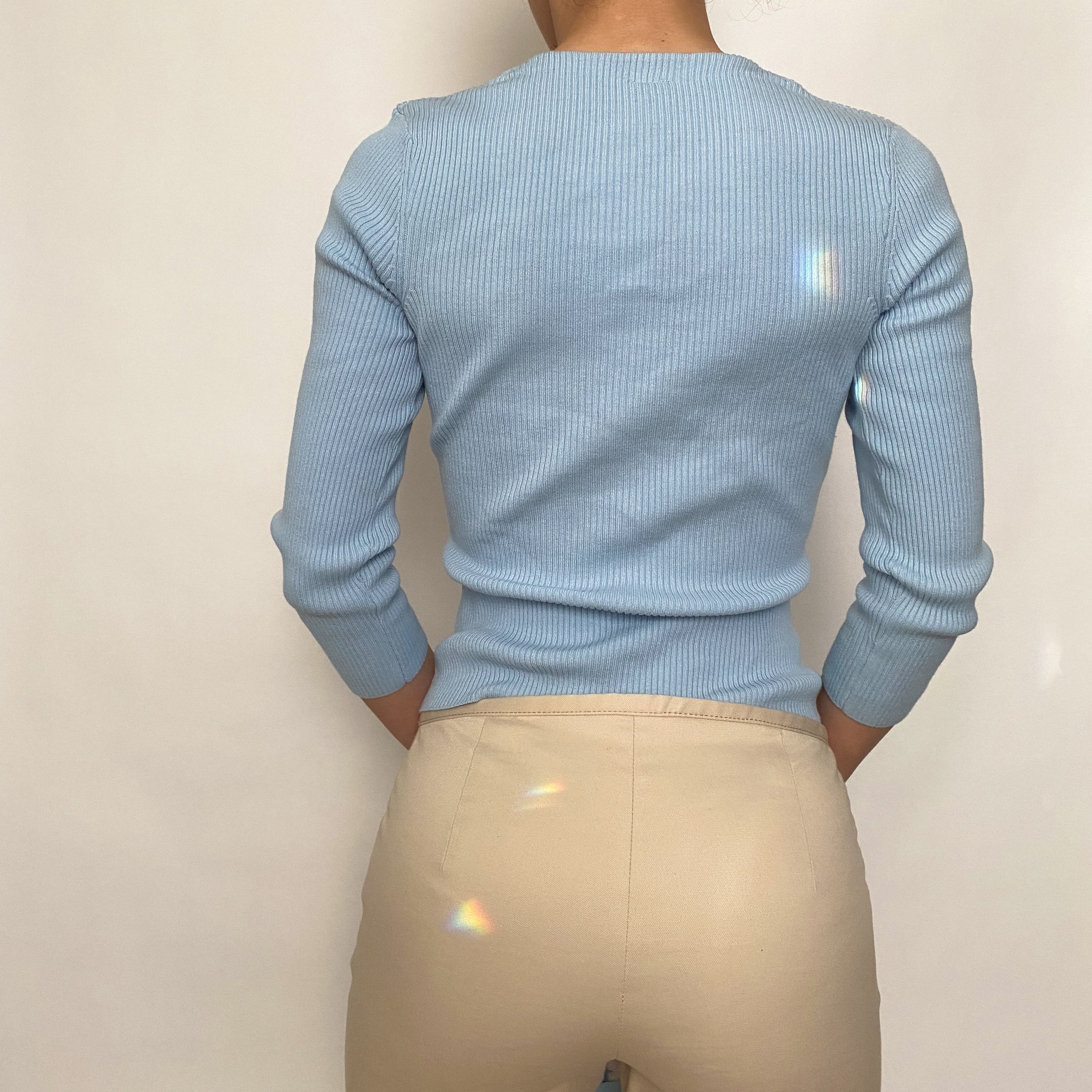 y2k lace up ribbed knit - small
