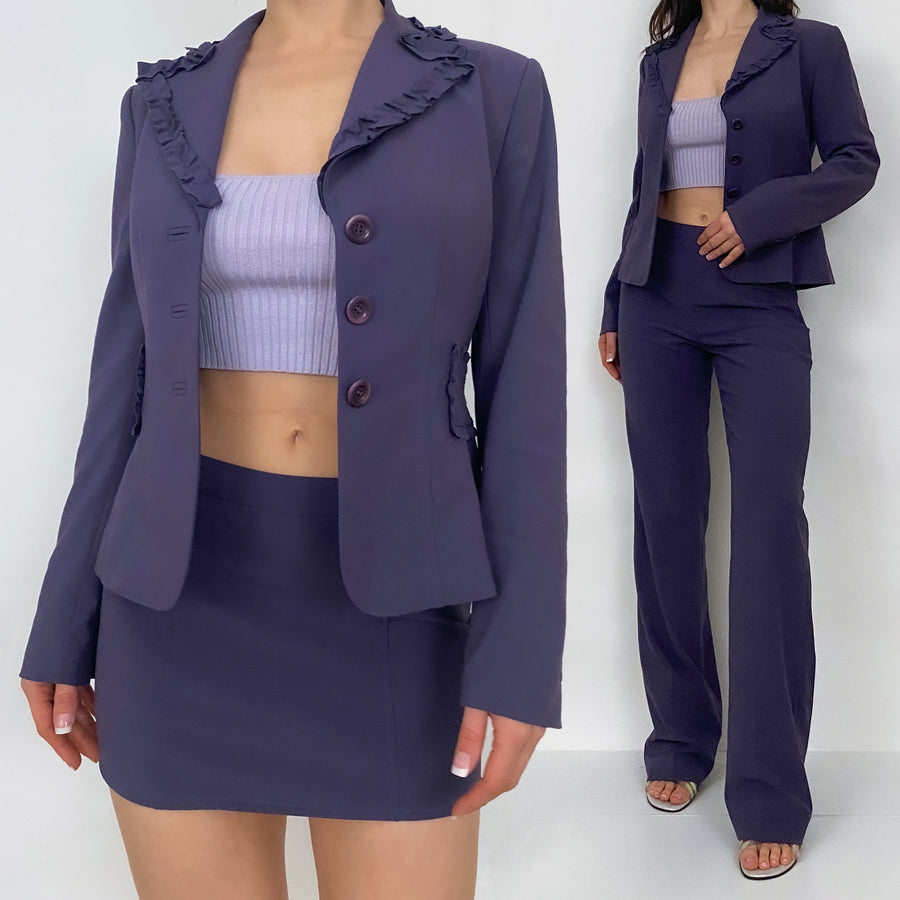 Vintage 3 Piece Purple Suit Set