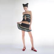 MISS SIXTY PLEATED STRIPED TWO PIECE