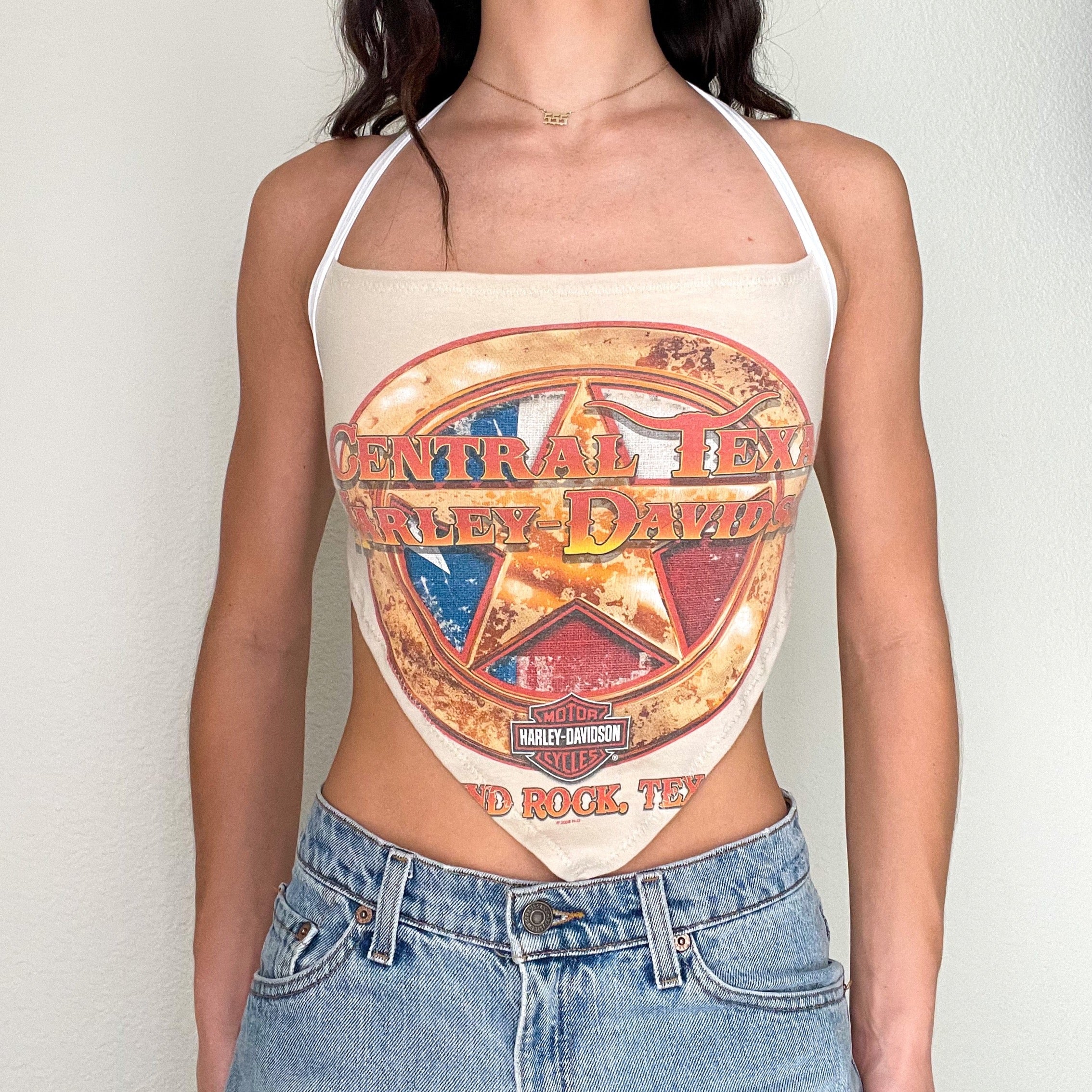 Reworked Cream Texas Harley Halter