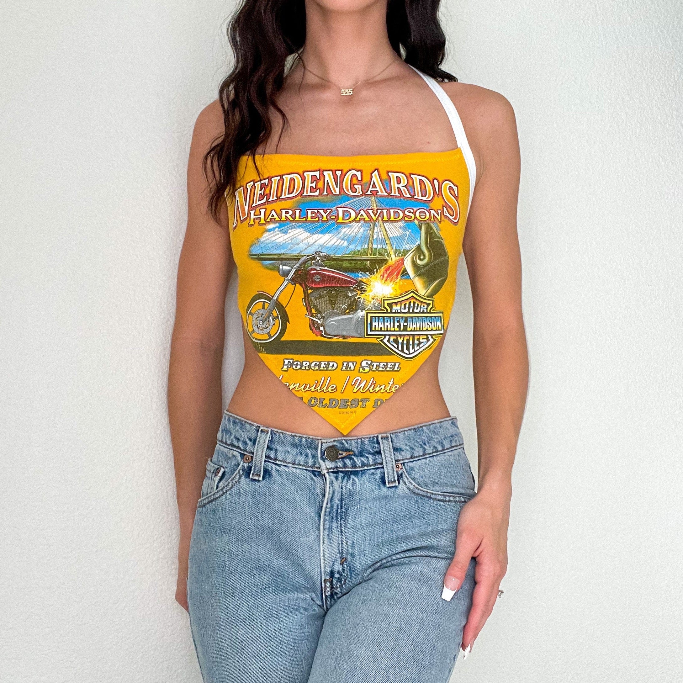 Reworked Yellow Motorcycle Harley Halter