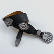 Vintage Leather Concho Belt - XS